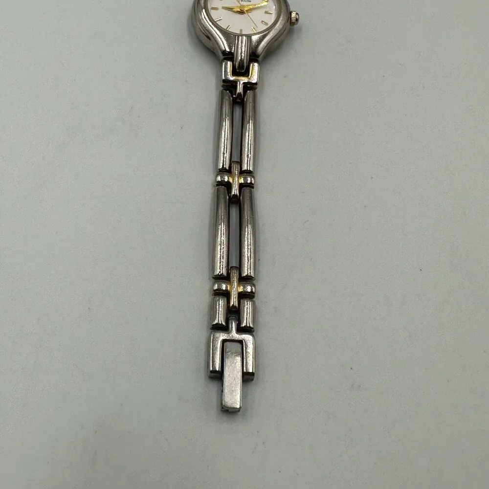 Caravelle by Bulova Watch Women Silver Gold Two Tone Small Dial 20MM New Battery